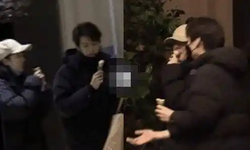 杨幂魏大勋同穿情侣装回酒店,摘下口罩边测体温边吃冰淇淋,超甜_时候