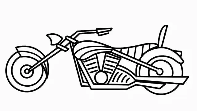 儿童简笔画:哈雷摩托画画
