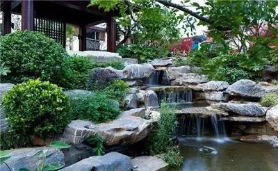 庭院小水景鱼池假山