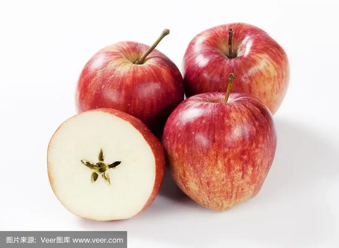 红色,苹果,横截面,白色背景,捷克