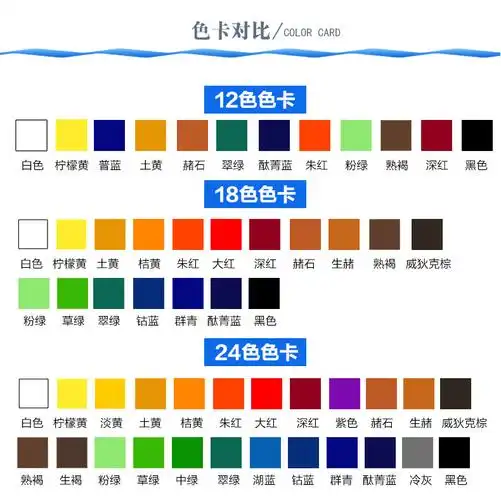 马利牌24色丙烯颜料12ml支