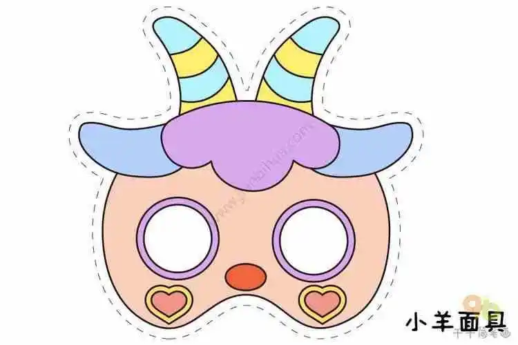 小动物卡通面具简笔画