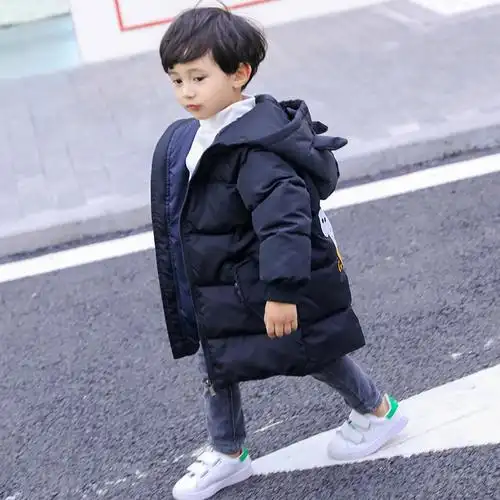 新款加厚保暖中长款小猪羽绒服儿童羽绒服男童女童秋冬