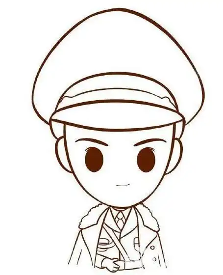 小孩当兵简笔画