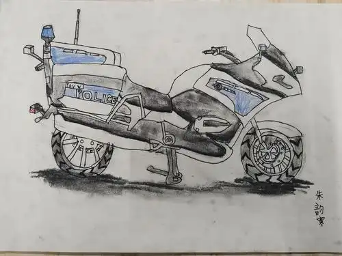 朱韵寒-交通工具摩托车写生速写6级