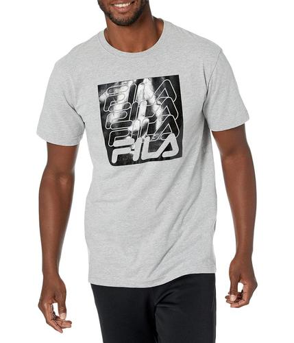 斐乐fila男款白色t恤|mens metallic logo tee
