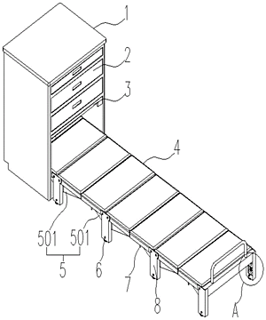一种折叠式医用陪护床
