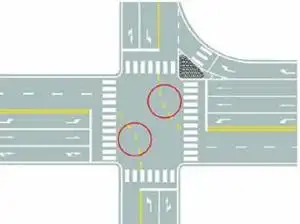 8,图中圈内黄色虚线是什么标线?