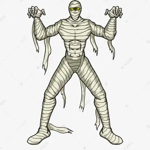 张开双手凶猛木乃伊剪贴画