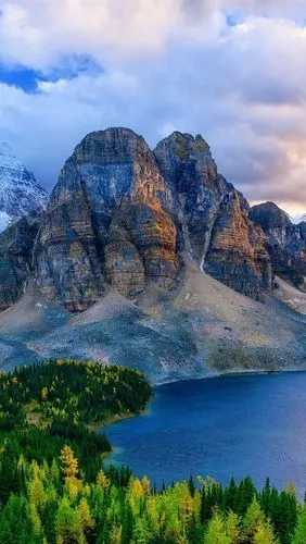 壁纸 加拿大阿尔伯塔省,山,湖泊,森林,秋天 1920x1200 hd 高清壁纸