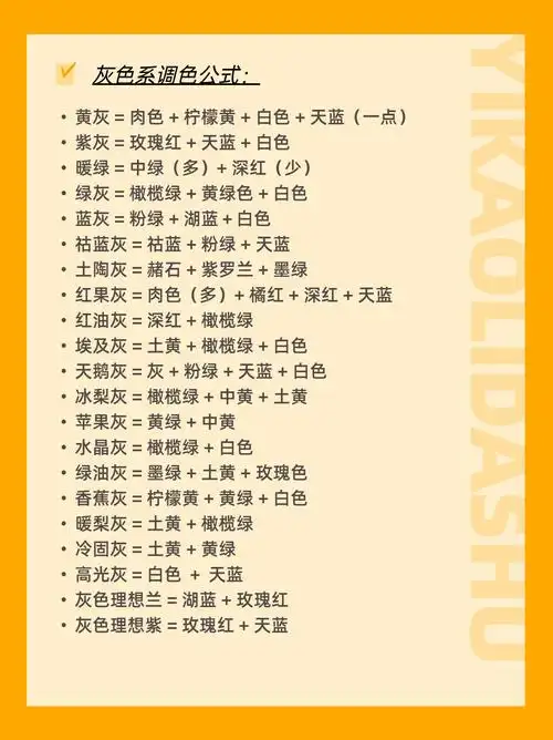 艺考狸大叔 的想法: 100种色彩万能调色公式,从联考用到校考