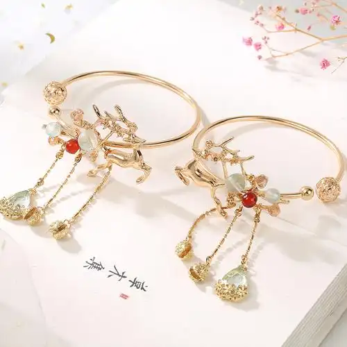 手镯遇见神鹿手环瑶瑶公主流苏手饰女童cos公主神鹿汉服古风配饰