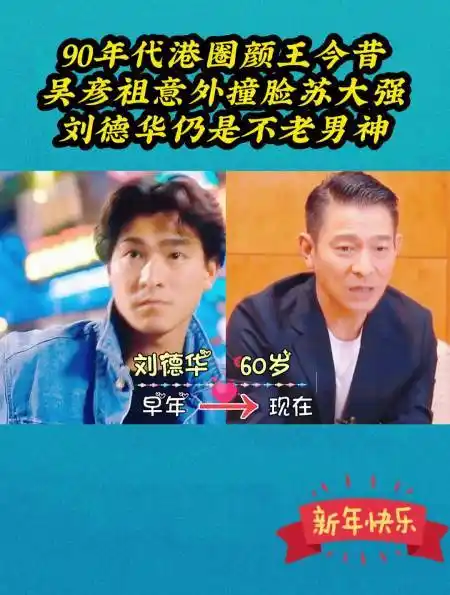 90年代港圈颜王今昔,吴彦祖意外撞脸苏大强,刘德华仍是不老男神-度小