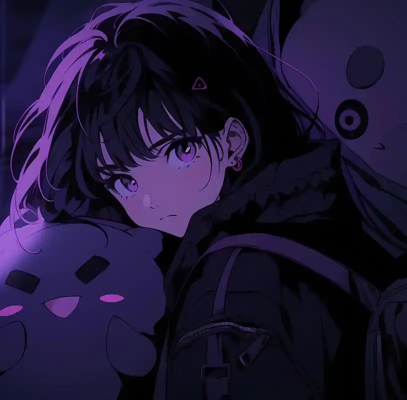 动漫女头 #二次元头像 #ai #动漫少女 #紫色系 - 抖音