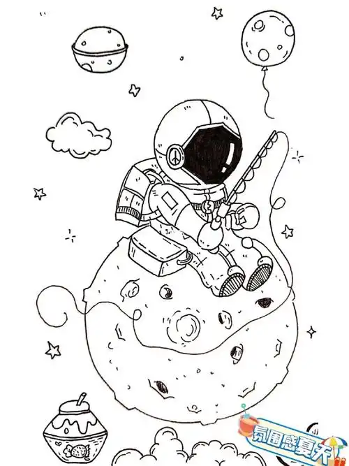 宇航员手绘