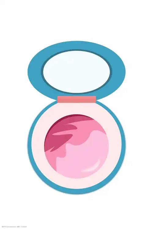 粉饼盒彩妆工具卡通图