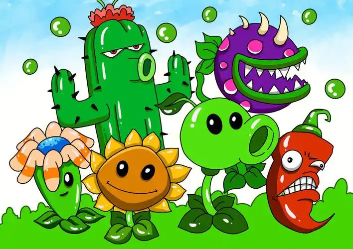 植物大战僵尸儿童画马克笔儿童画