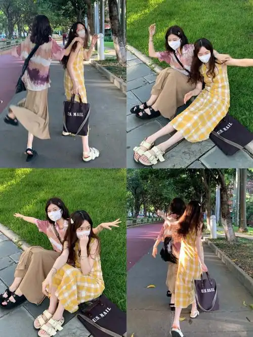 两个人出去玩合照姿势