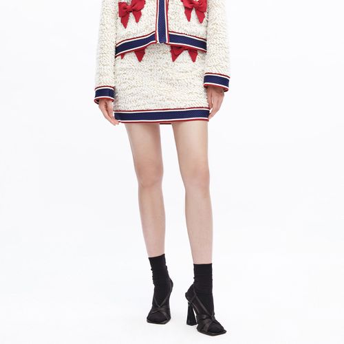 uooyaa/乌丫"美少女壮士"蝴蝶结小香风半裙下装 白色 s