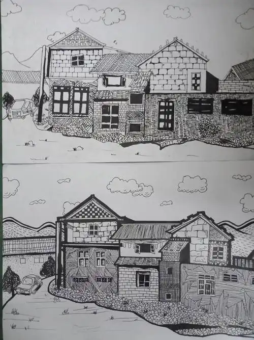 高段班《风景建筑线描》8月11日下午