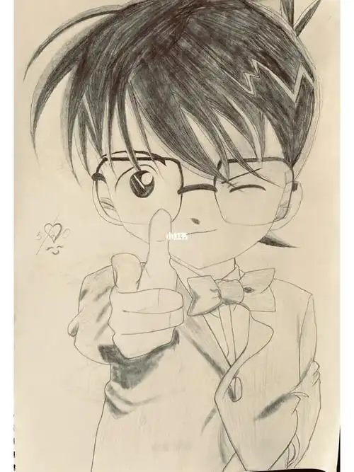 铅笔画柯南