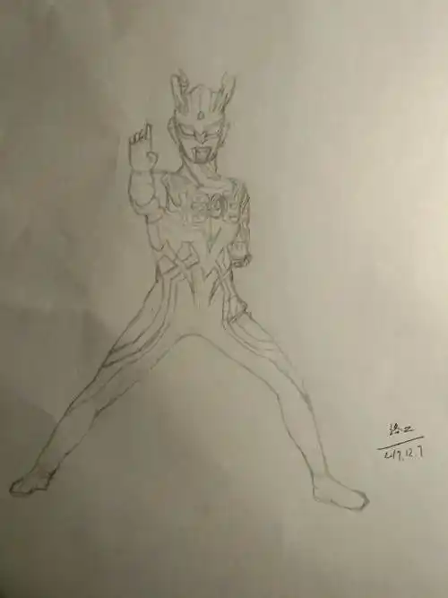 简笔画手绘线稿q版月神奇迹型赛罗奥特曼儿童卡通简笔画赛罗简笔画就