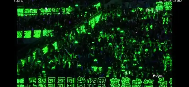 被王源的应援震撼到,围了一个圈,映绿一片天#王源绿海