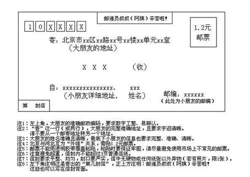 给小朋友的标准信封格式