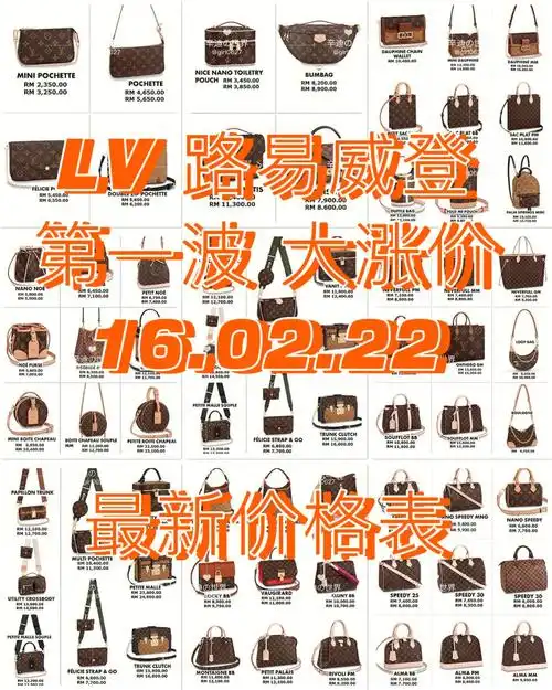 lv路易威登最新价格表160222