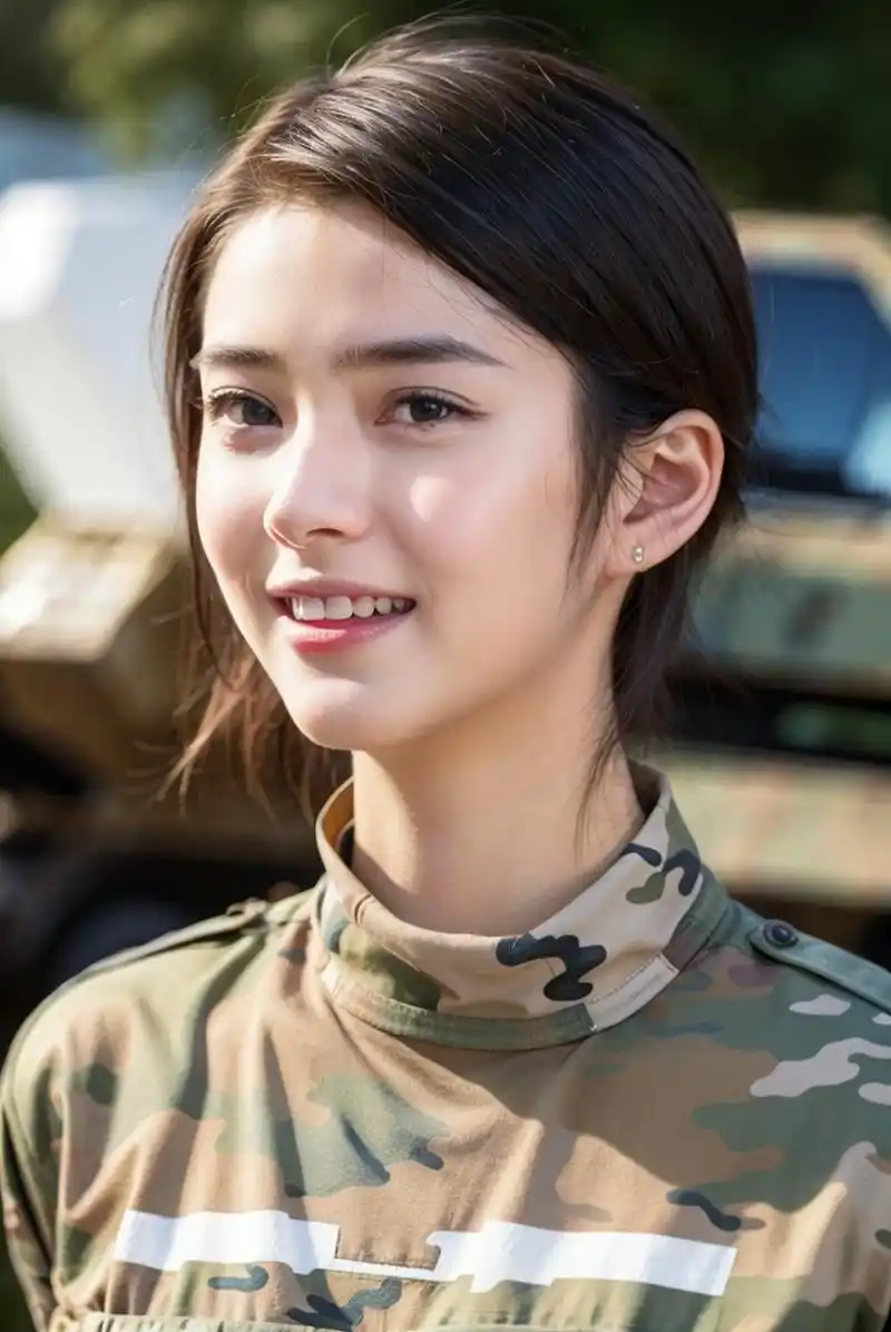 81建军节,又美又飒的军装美少女,特种女兵美女写真艺术照.