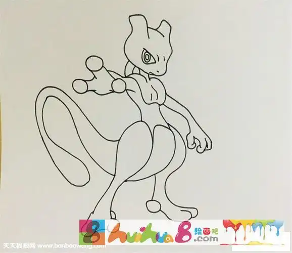 超梦y神皮肤简笔画