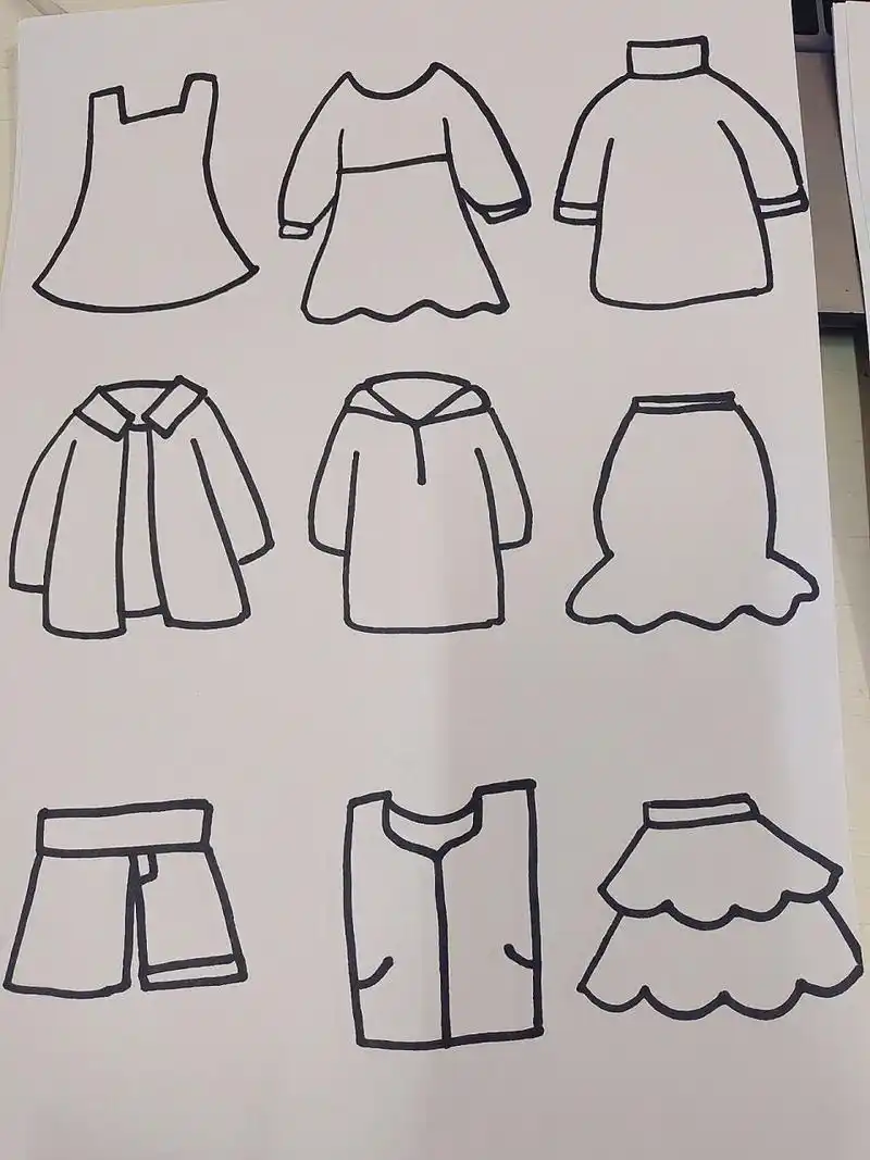 服装简笔画 简笔画的各种衣服来啦!