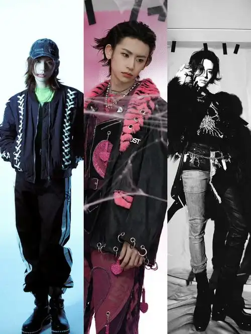 照片真的非常rock小子,叛逆的一面用穿搭展示～ 	 但不得不说,小鬼