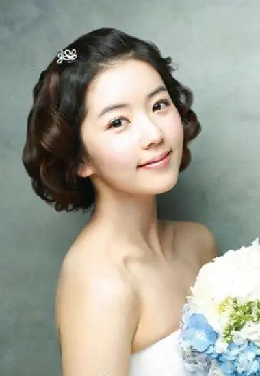 婚礼短发盘头样式 2018年影楼结婚盘发