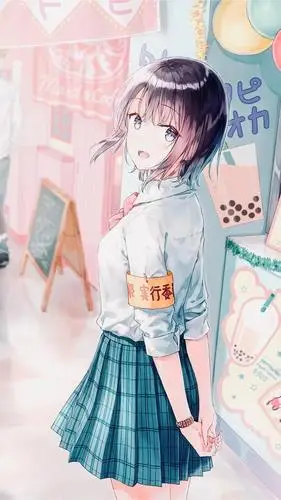 二次元清纯少女卡通壁纸,治愈而美好的时光,小清新画风_唯美