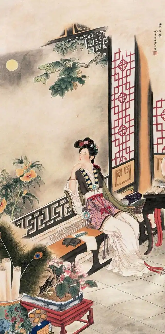 国画中的"北方有佳人,绝世而独立"