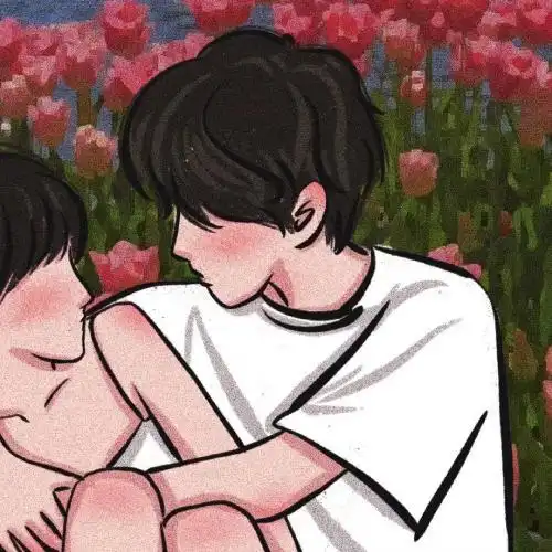 手绘动漫情侣头像一男一女,在你身上我感受到了爱