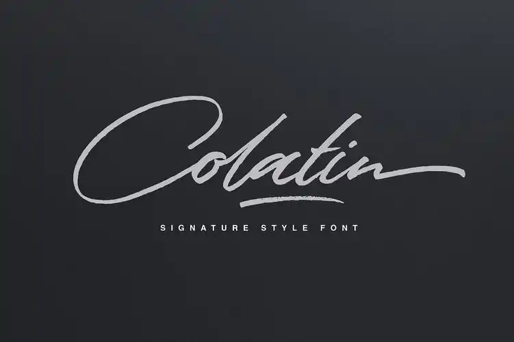 colatin 是一款手写签名英文字体,适合设计 logo,标签,产品包装,社交