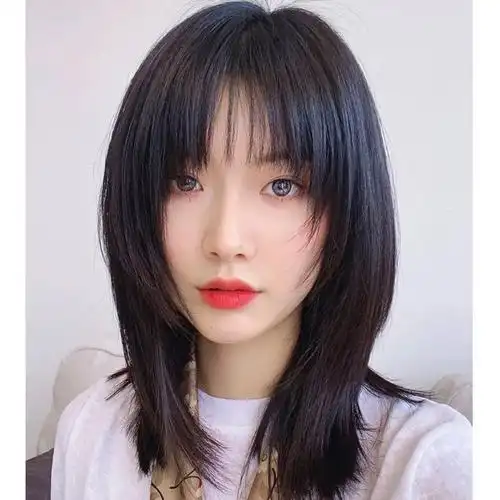 法式空气刘海假发女真发自然无痕长发头顶补发片遮白发假刘海头套