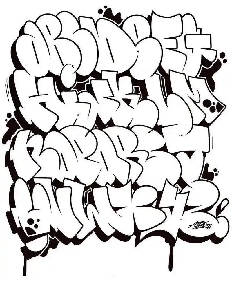 涂鸦字母表.#涂鸦 #街头涂鸦 #字母表 - 抖音