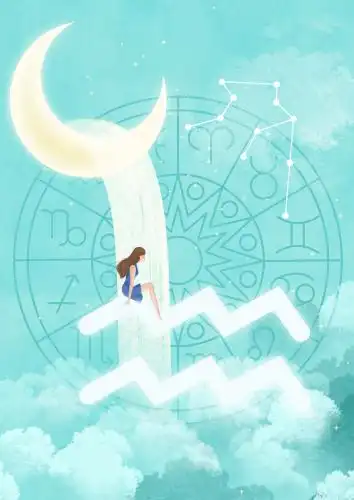 青色水瓶座星座梦幻唯美星空壁纸