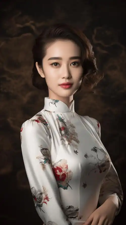 绝美女子修身旗袍写真_带着_气质_宁静