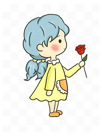 手绘卡通 i>动 /i> i>漫 /i>可爱 i>侧 /i> i>脸 /i>小女孩素材