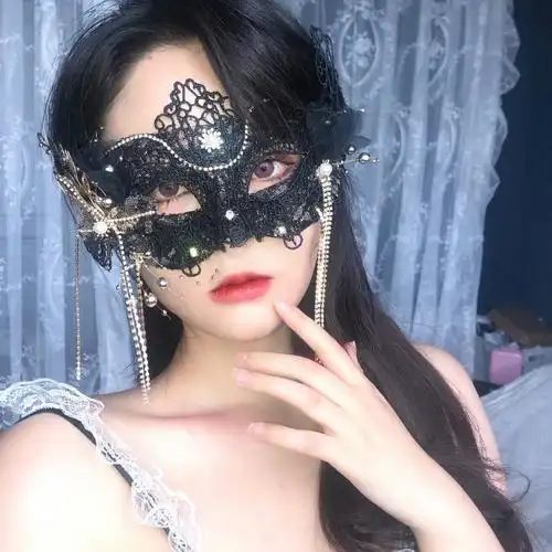 万代【抖音爆火】面具半脸下男女 面具酷蒙面歌王纱遮播变装神秘男二