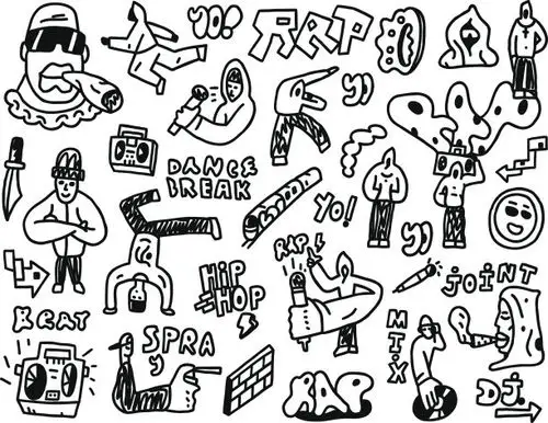 说唱音乐,符号,故意破坏艺术行为,嘻哈,dj俱乐部正版矢量图素材下载