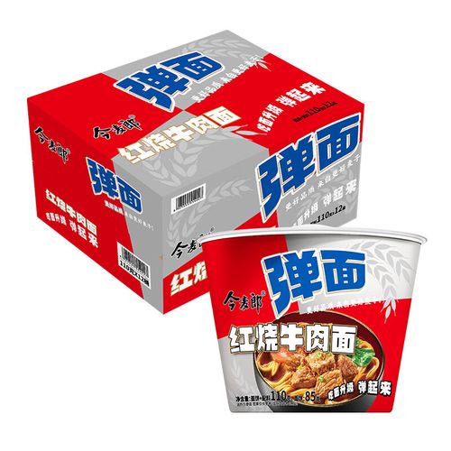 今麦郎 方便面弹面红烧牛肉110g/桶*12桶