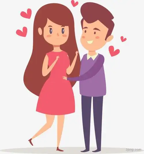 矢量相亲相爱的恋人图
