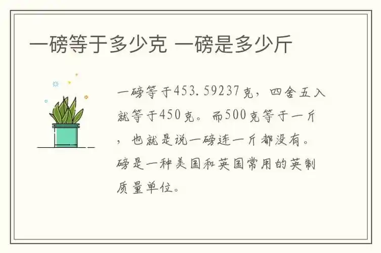 而500克等于一斤,也就是说一磅连一斤都没有.