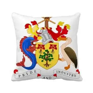 巴巴多斯布里奇顿国徽方形抱枕靠枕沙发靠垫双面含芯礼物