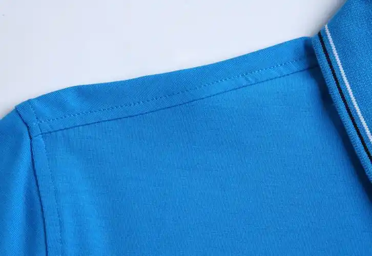 180克弹力棉运动撞色短袖polo衫厂家直销印logo湖蓝色短袖polo衫